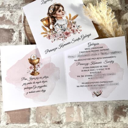 Zaproszenia komunijne drukowane – Pierwsza Komunia Święta - 03