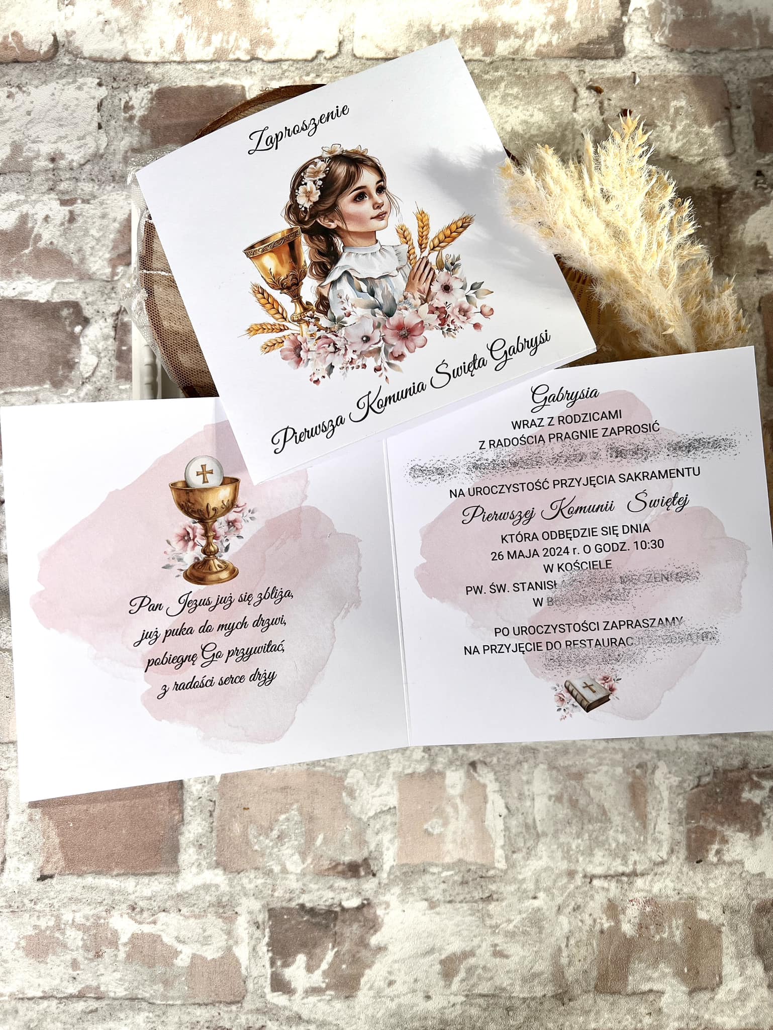 Zaproszenia komunijne drukowane – Pierwsza Komunia Święta - 03