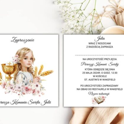 PL - Zaproszenie komunijne - dziewczynka 1