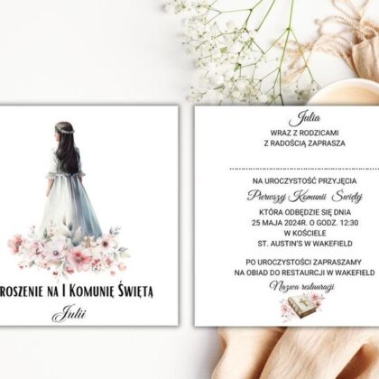 PL - Zaproszenie komunijne - dziewczynka 4